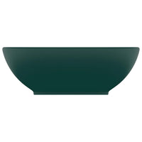 Lavandino Lusso Ovale Verde Scuro Opaco 40x33 cm in Ceramica 146926
