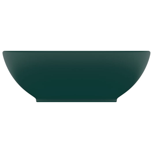 Lavabo ovale di lusso 40x33 cm in ceramica verde scuro opaco 02_0002668