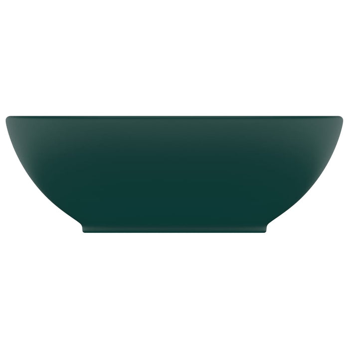 Lavabo ovale di lusso 40x33 cm in ceramica verde scuro opaco 02_0002668