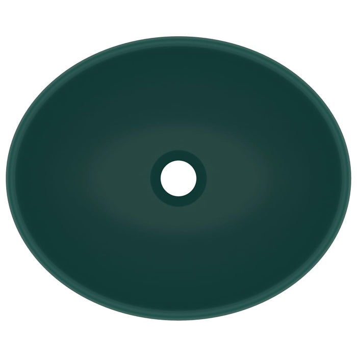 Lavabo ovale di lusso 40x33 cm in ceramica verde scuro opaco 02_0002668