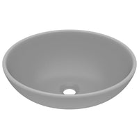 Lavandino-Lavello Lusso Ovale Grigio Chiaro Opaco 40x33 cm in Ceramica