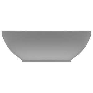 Lavandino Lusso Ovale Grigio Chiaro Opaco 40x33 cm in Ceramica 146927