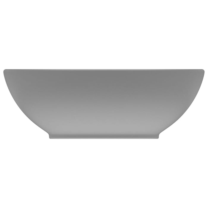Lavandino Lusso Ovale Grigio Chiaro Opaco 40x33 cm in Ceramica 146927