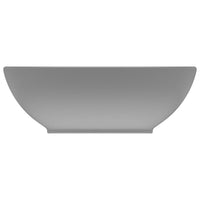 Lavabo bagno ovale di lusso 40x33 cm in ceramica grigio chiaro opaco 02_0002669
