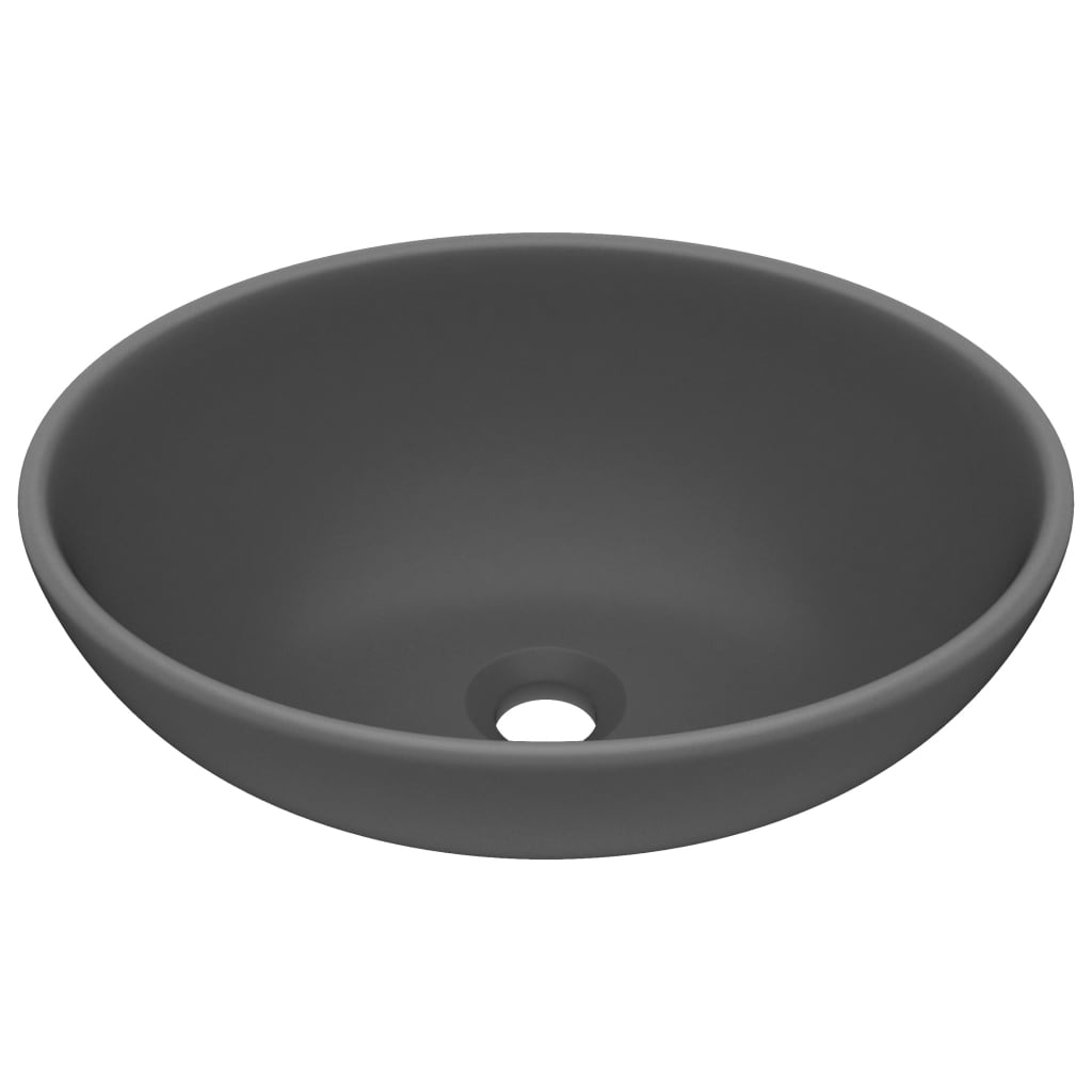 Lavabo di lusso a vasca ovale 40x33 cm in ceramica grigio scuro opaco 02_0002670
