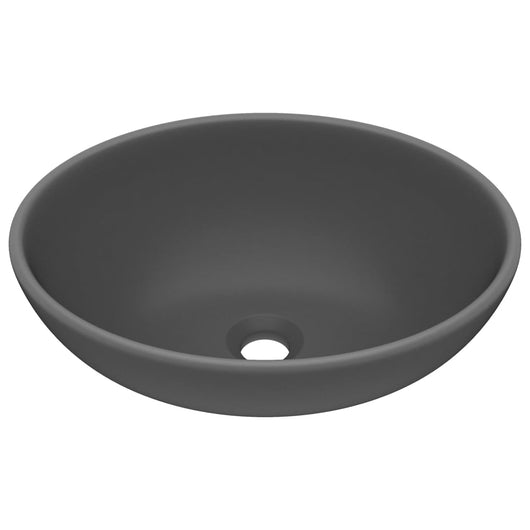 Lavabo di lusso a vasca ovale 40x33 cm in ceramica grigio scuro opaco 02_0002670