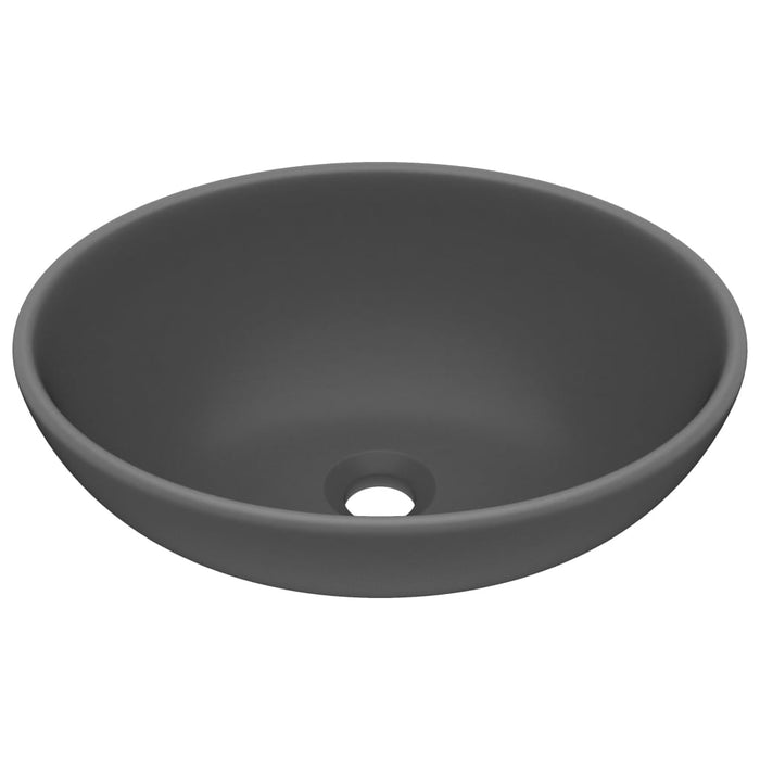 Lavabo di lusso a vasca ovale 40x33 cm in ceramica grigio scuro opaco 02_0002670