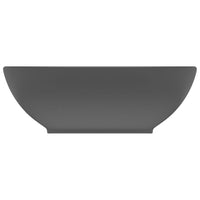 Lavandino-Lavello Lusso Ovale Grigio Scuro Opaco 40x33 cm in Ceramica