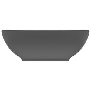 Lavabo di lusso a vasca ovale 40x33 cm in ceramica grigio scuro opaco 02_0002670