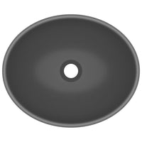 Lavandino Lusso Ovale Grigio Scuro Opaco 40x33 cm in Ceramica 146928
