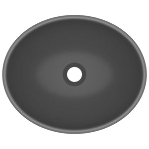 Lavabo di lusso a vasca ovale 40x33 cm in ceramica grigio scuro opaco 02_0002670