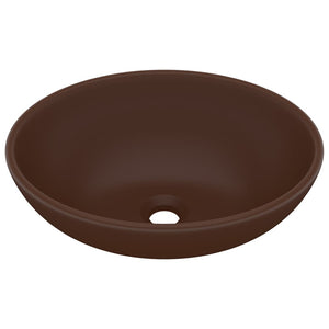 Lavabo ovale di lusso da appoggio wc lavabo bagno cucina interno casa 40 x 33 cm ceramica testa di moro opaca 02_0002671