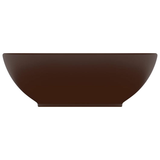 Lavabo ovale di lusso da appoggio wc lavabo bagno cucina interno casa 40 x 33 cm ceramica testa di moro opaca 02_0002671