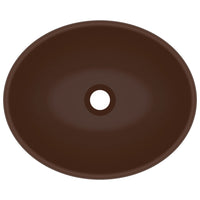 Lavabo ovale di lusso da appoggio wc lavabo bagno cucina interno casa 40 x 33 cm ceramica testa di moro opaca 02_0002671