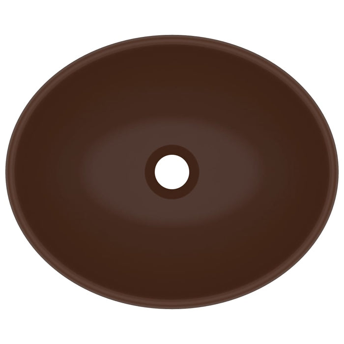 Lavabo ovale di lusso da appoggio wc lavabo bagno cucina interno casa 40 x 33 cm ceramica testa di moro opaca 02_0002671