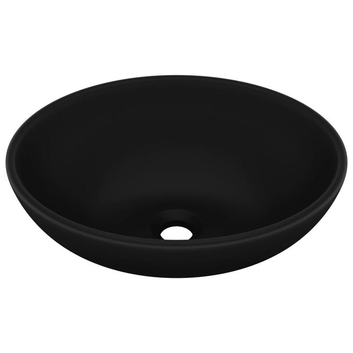 Lavandino-Lavello Lusso Ovale Nero Opaco 40x33 cm in Ceramica