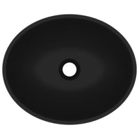 Lavandino Lusso Ovale Nero Opaco 40x33 cm in Ceramica cod mxl 46848