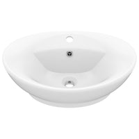 Lavandino con Troppopieno Ovale Bianco Opaco 58,5x39cm Ceramica 146932