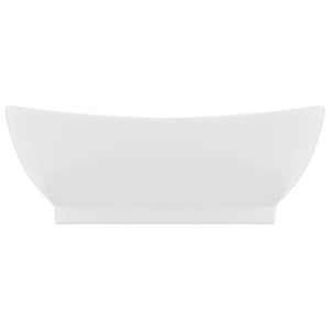 Lavandino con Troppopieno Ovale Bianco Opaco 58,5x39cm Ceramica cod mxl 40953