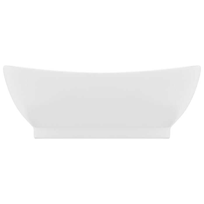 Lavandino con Troppopieno Ovale Bianco Opaco 58,5x39cm Ceramica cod mxl 40953
