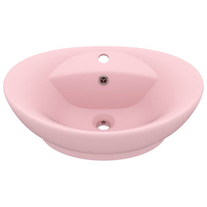 Lavandino con Troppopieno Ovale Rosa Opaco 58,5x39 cm Ceramica 146933