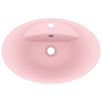 Lavandino con Troppopieno Ovale Rosa Opaco 58,5x39 cm Ceramica 146933