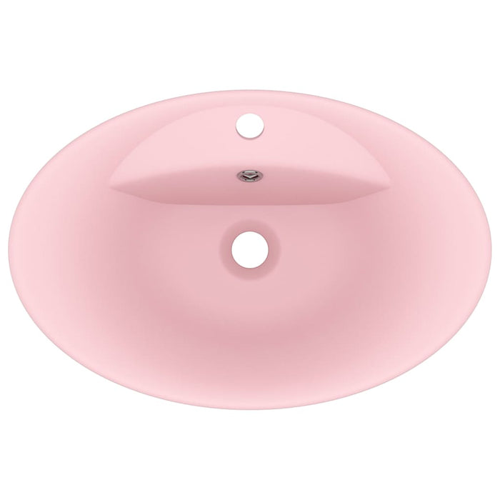 Lavandino con Troppopieno Ovale Rosa Opaco 58,5x39 cm Ceramica 146933