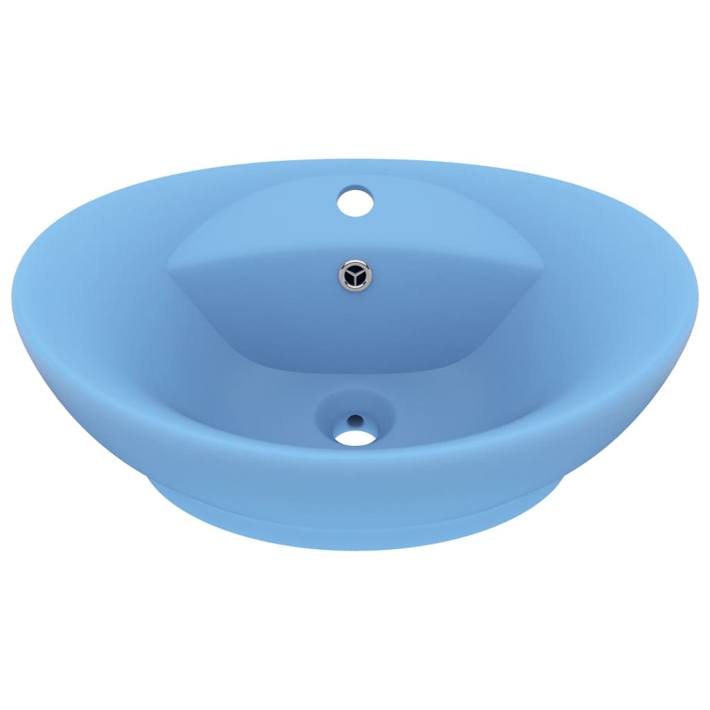Lavabo ovale con troppopieno opaco 58,5x39 cm Ceramica Azzurro 02_0002676