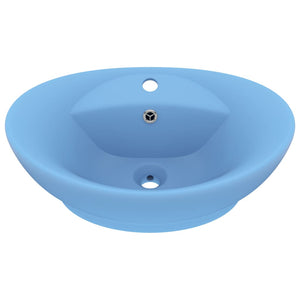 Lavabo ovale con troppopieno opaco 58,5x39 cm Ceramica Azzurro 02_0002676