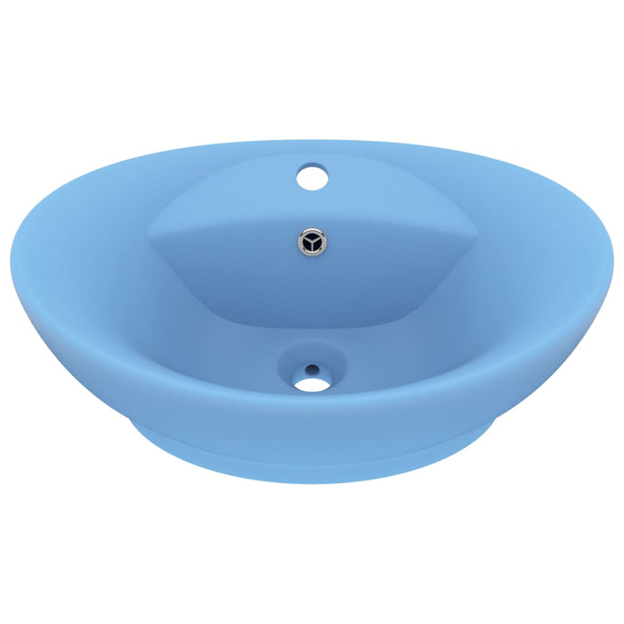 Lavabo ovale con troppopieno opaco 58,5x39 cm Ceramica Azzurro 02_0002676