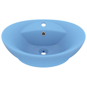 Lavabo con Troppopieno Ovale Azzurro Opaco 58,5x39 cm Ceramicacod mxl 105439
