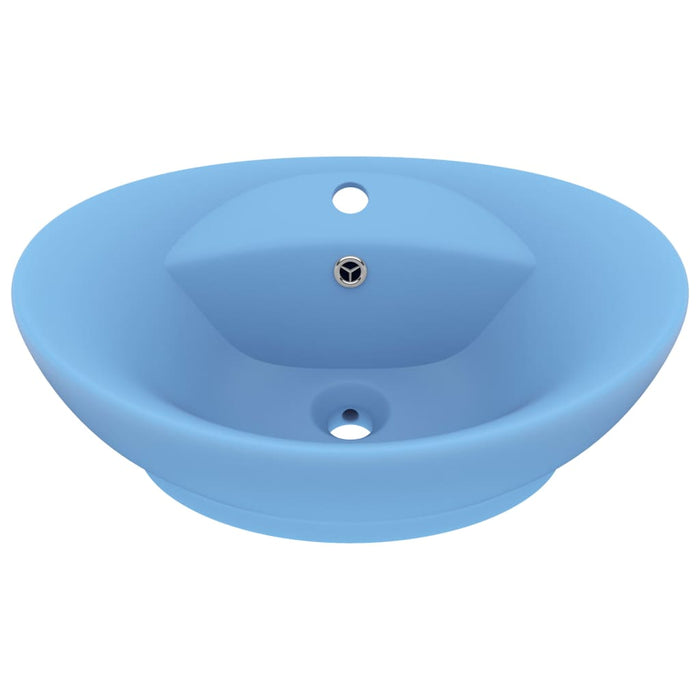 Lavabo con Troppopieno Ovale Azzurro Opaco 58,5x39 cm Ceramica 146934