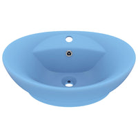 Lavabo con Troppopieno Ovale Azzurro Opaco 58,5x39 cm Ceramica 146934