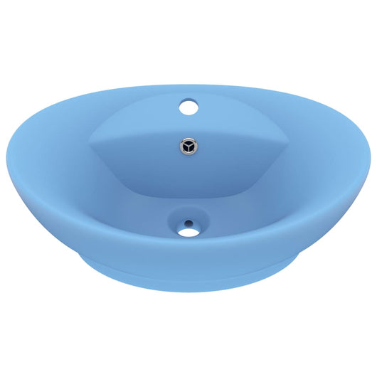 Lavabo con Troppopieno Ovale Azzurro Opaco 58,5x39 cm Ceramica 146934