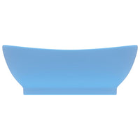 Lavabo con Troppopieno Ovale Azzurro Opaco 58,5x39 cm Ceramicacod mxl 105439