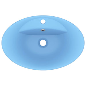 Lavabo con Troppopieno Ovale Azzurro Opaco 58,5x39 cm Ceramica 146934