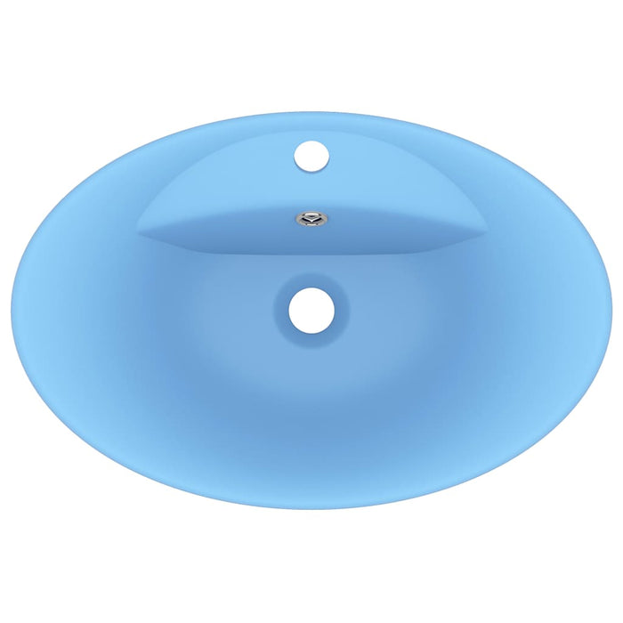 Lavabo ovale con troppopieno opaco 58,5x39 cm Ceramica Azzurro 02_0002676