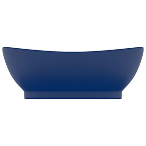 Lavabo con Troppopieno Ovale Blu Scuro Opaco 58,5x39cm Ceramica cod mxl 43542