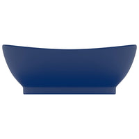 Lavabo con Troppopieno Ovale Blu Scuro Opaco 58,5x39cm Ceramica 146935