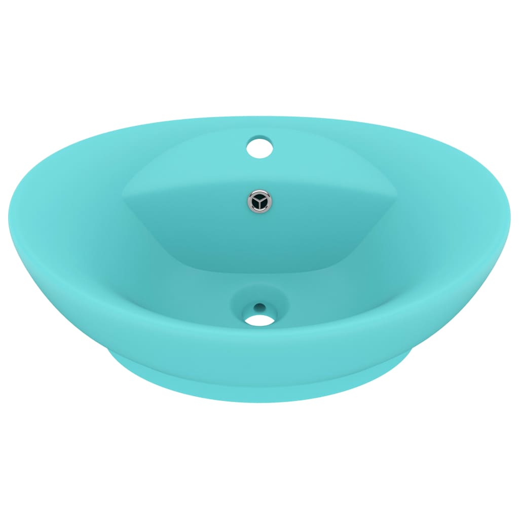 Lavabo con Troppopieno Ovale Turchese Opaco 58,5x39 cm Ceramicacod mxl 105440