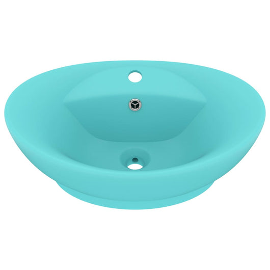 Lavabo con Troppopieno Ovale Turchese Opaco 58,5x39 cm Ceramicacod mxl 105440