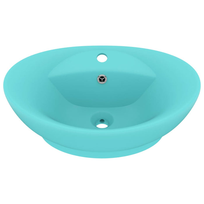 Lavabo con Troppopieno Ovale Turchese Opaco 58,5x39 cm Ceramicacod mxl 105440