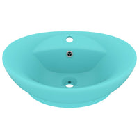 Lavabo con Troppopieno Ovale Turchese Opaco 58,5x39 cm Ceramica 146936
