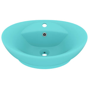 Lavabo con Troppopieno Ovale Turchese Opaco 58,5x39 cm Ceramica 146936