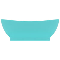 Lavabo con Troppopieno Ovale Turchese Opaco 58,5x39 cm Ceramica 146936