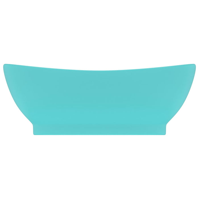 Lavabo con Troppopieno Ovale Turchese Opaco 58,5x39 cm Ceramicacod mxl 105440