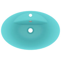 Lavabo con Troppopieno Ovale Turchese Opaco 58,5x39 cm Ceramica 146936