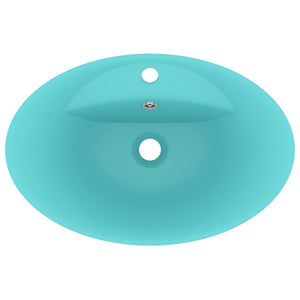 Lavabo con Troppopieno Ovale Turchese Opaco 58,5x39 cm Ceramica 146936