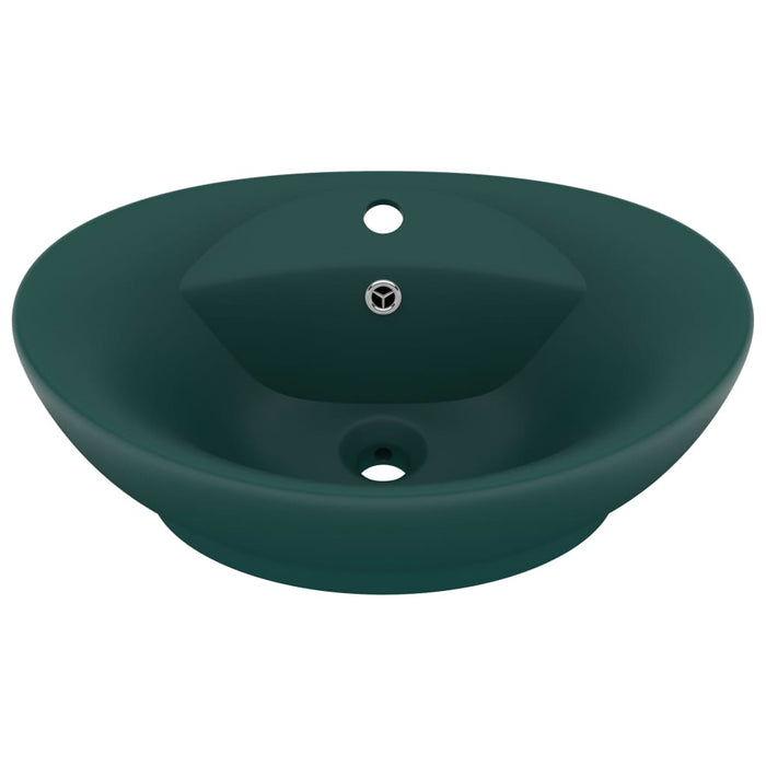 Lavabo Troppopieno Ovale Verde Scuro Opaco 58,5x39cm Ceramica 146937