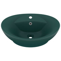 Lavabo Troppopieno Ovale Verde Scuro Opaco 58,5x39cm Ceramica